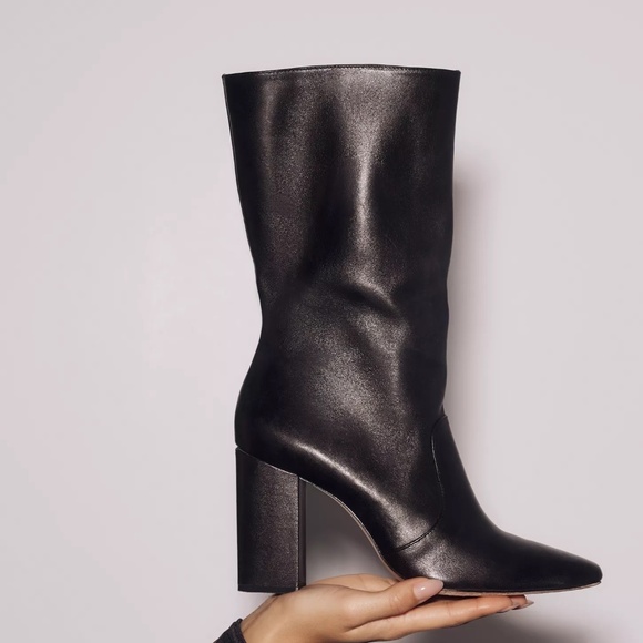 Schutz Camille Bootie Heeled Calf Boot Anthropologie Black Women's Size 8 NEW - Picture 10 of 10